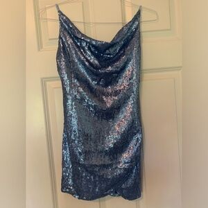 UO Blue A-List Sequin Mini Dress Small S Homecoming Party
